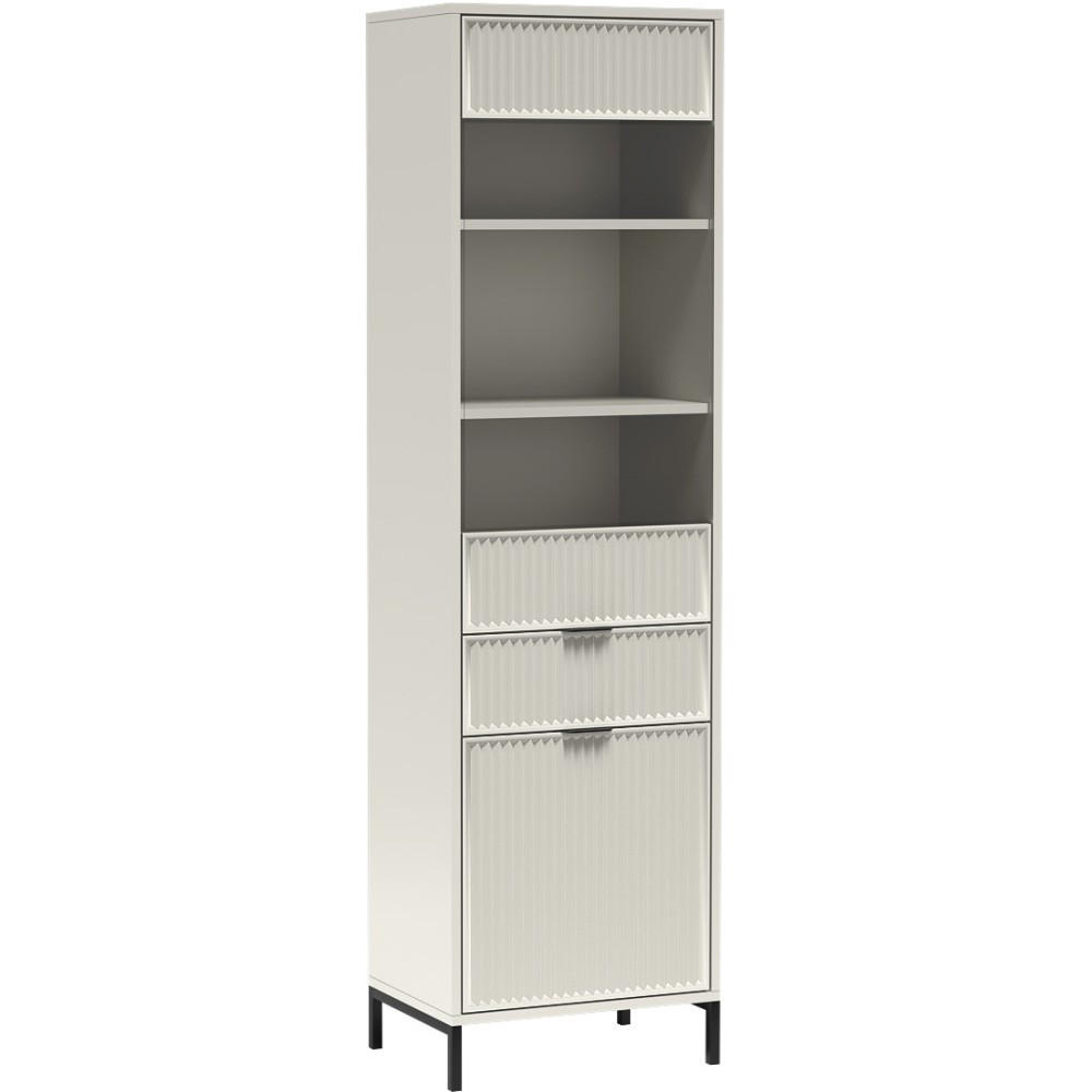 VITRINE Linna mit Schublade 55 cm kaschmir - Kaschmir/Schwarz, Holzwerkstoff/Metall (55/196/41cm) - Beautysofa
