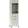 VITRINE Linna mit Schublade 55 cm kaschmir - Kaschmir/Schwarz, Holzwerkstoff/Metall (55/196/41cm) - Beautysofa