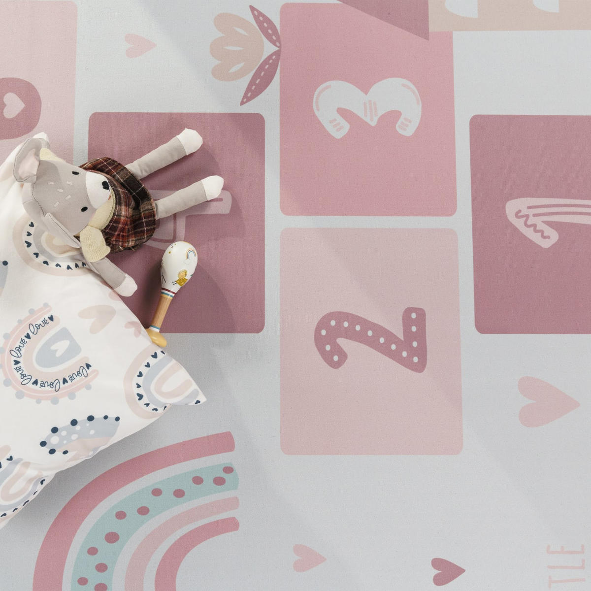KINDERTEPPICH Herz Creme 80 x 150 cm - Creme, Kunststoff (80/150cm) - TT Home