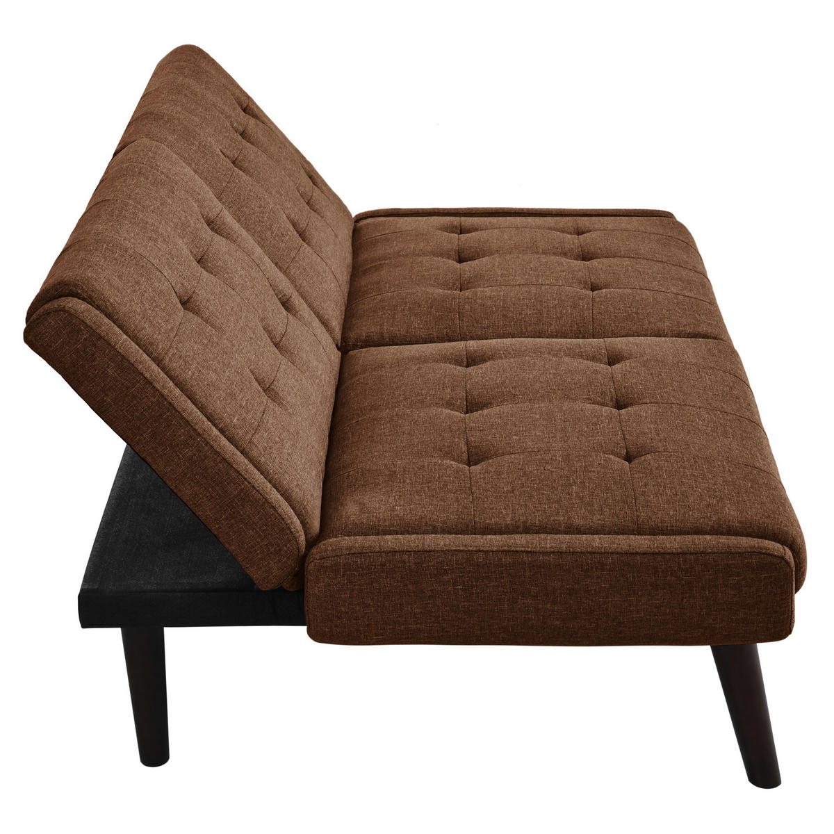 SCHLAFSOFA 157/51/70 cm in Leinenoptik Braun, ohne Armlehnen - Braun, Textil (51/70/157cm) - Oxeza