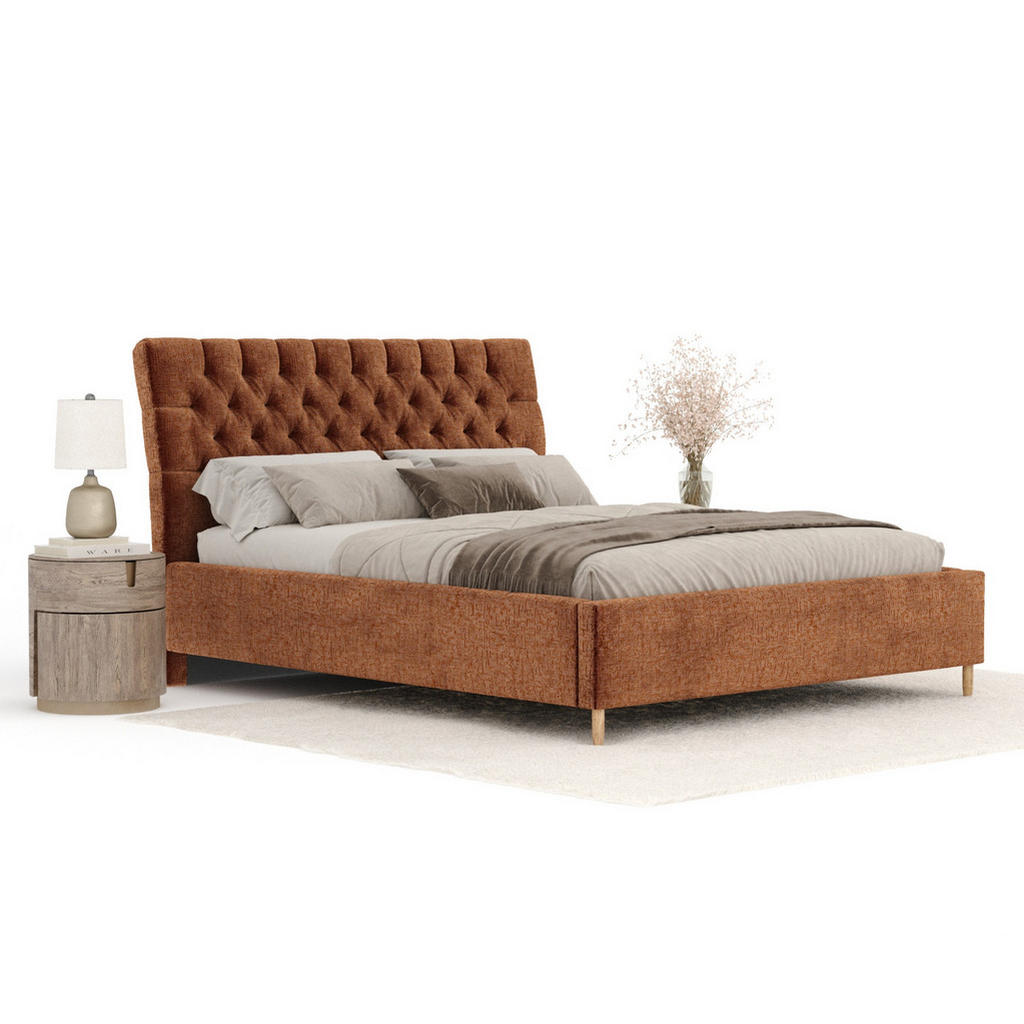 Thumbnail - Maison de Reve Polsterbett, Dunkelorange, Textil, Buche, Kiefer, 180x200 cm, Oeko-Tex® Standard 100, FSC 100%, Made in E...