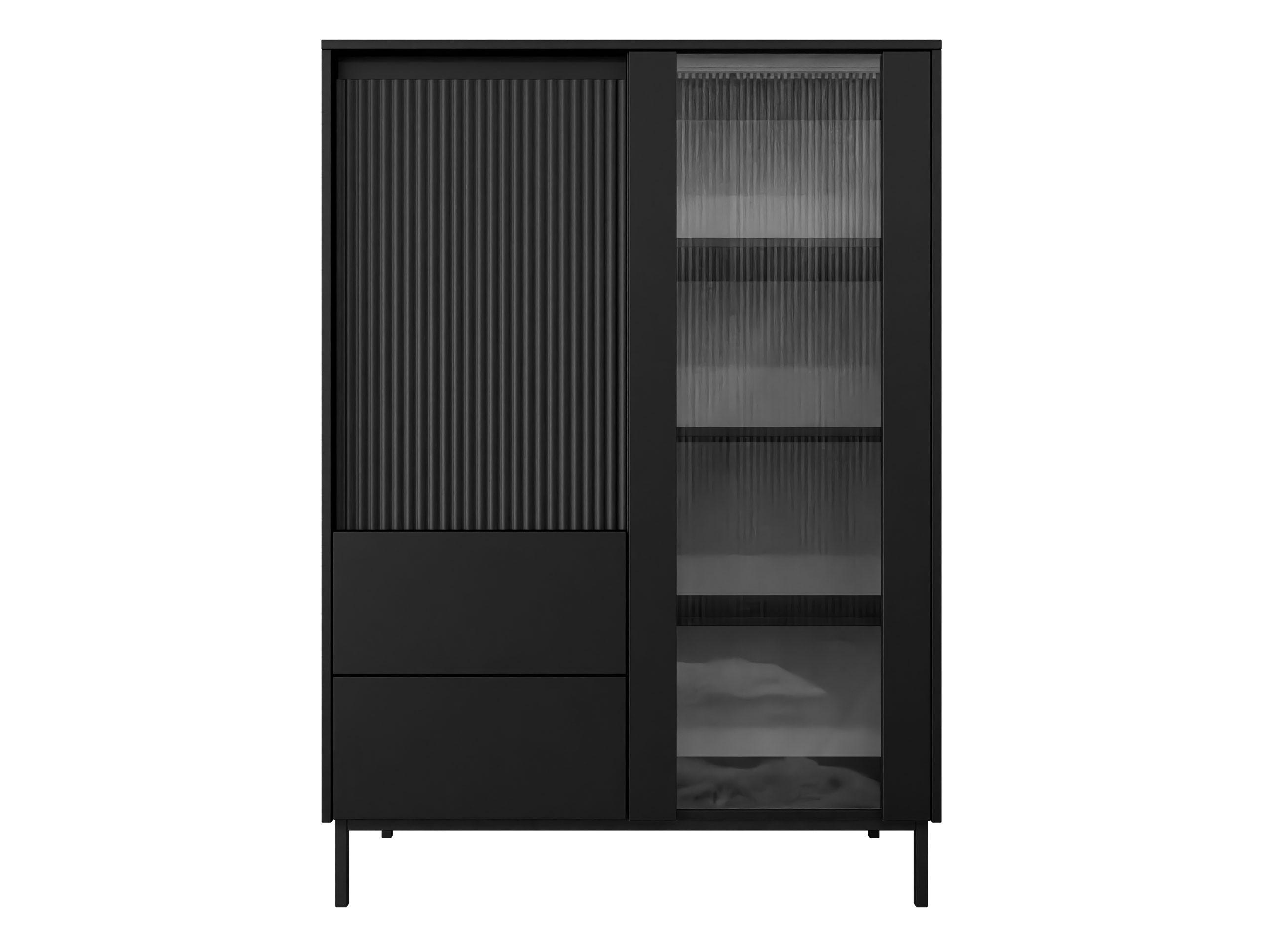 Mirjan24 Vitrine Schwarz 104x146x50 cm