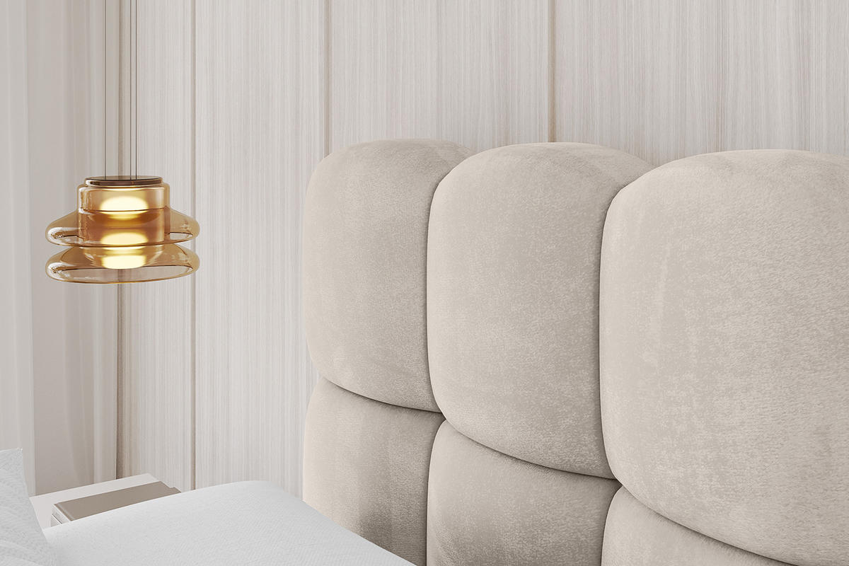POLSTERBETT mit Bettkasten und Lattenrost, Bett mit Matratze H3/H4 - LEYA 120x200 Beige - Beige, Holzwerkstoff/Textil (120/200cm) - ALTDECOR