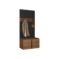 GARDEROBEN-SET Orion IV - Anthrazit/Nussbaumfarben, Holzwerkstoff/Kunststoff (84/186/46cm) - MIRJAN24