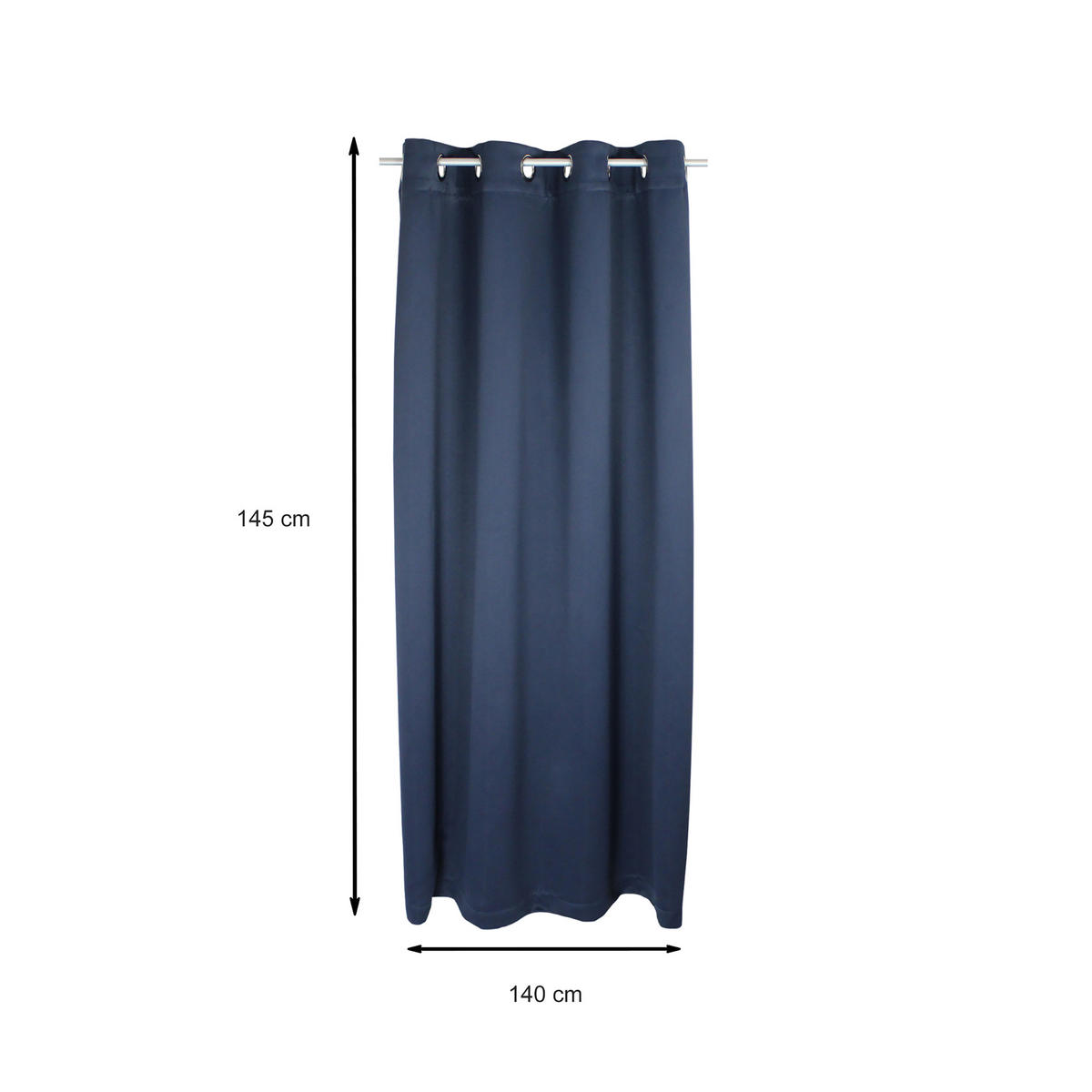 VERDUNKELUNGSVORHANG Ösen 140/145 cm Navy Blau - Blau, Textil (140/145cm) - TiborTex
