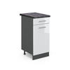 KÜCHENUNTERSCHRANK R-Line Weiß Hochglanz 40 cm, AP Anthrazit - Weiß Hochglanz/Anthrazit, Holzwerkstoff (40/81.6/60cm) - Vicco
