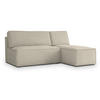 ECKSOFA BRISO P Creme Kordstoff mit Schlaffunktion - Creme, Holz (200/140cm) - MASSENO
