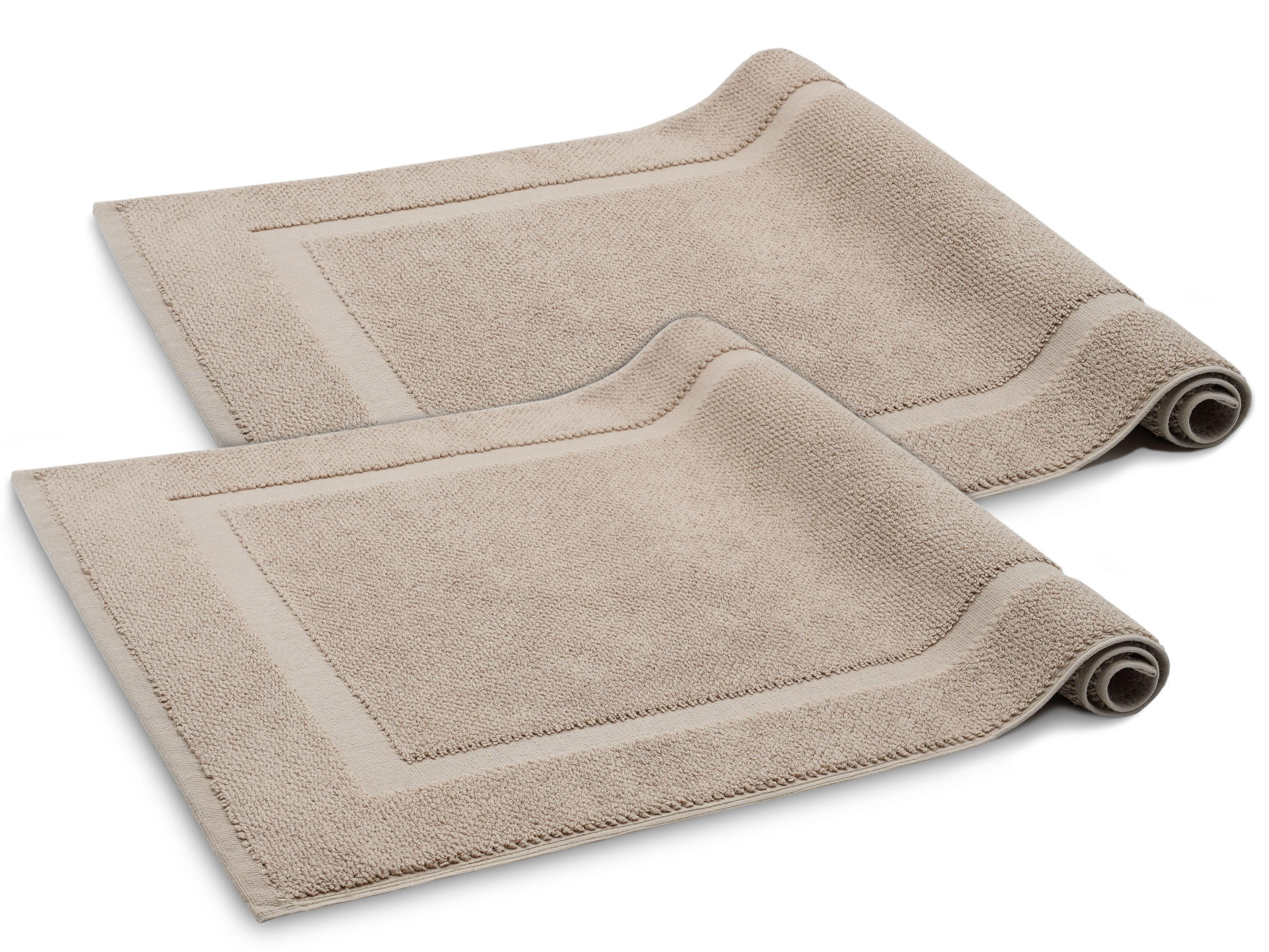 BADEMATTE, 2er-Set, 50x80 cm, 100% Baumwolle, Grau - Grau, Textil (50/80cm) - Zollner