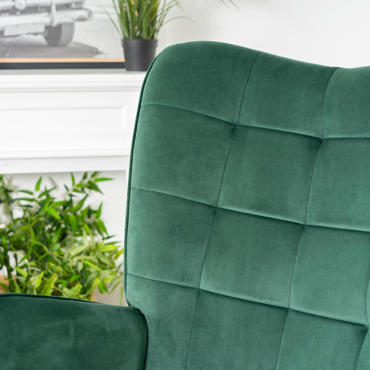 SCHAUKELSTUHL Massivholz, Grün - Grün, Holz/Textil (66/97/84cm) - Meubles Cosy