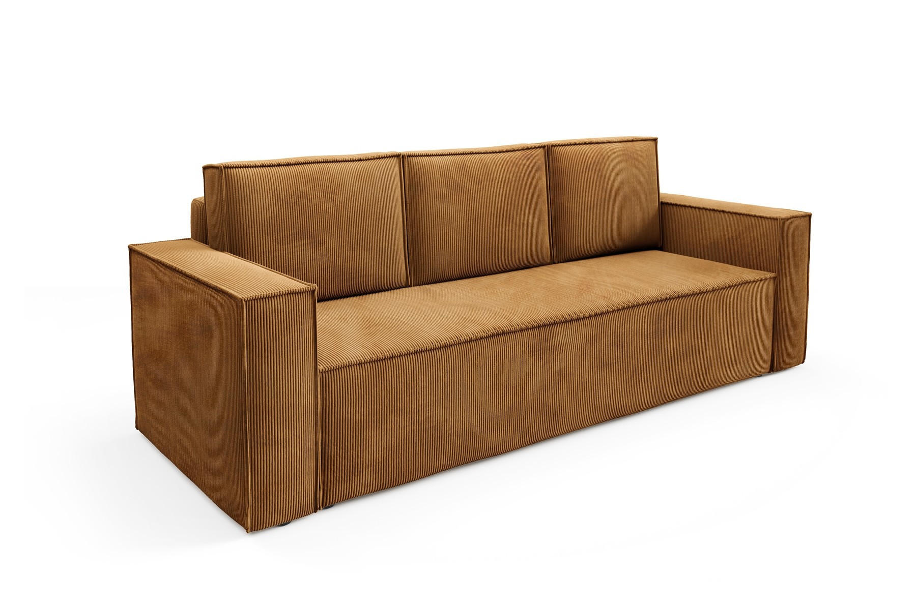 SOFA Roda Gelb, Kordsofa mit Schlaffunktion - Gelb, Holzwerkstoff/Textil (248/93/96cm) - Bettso