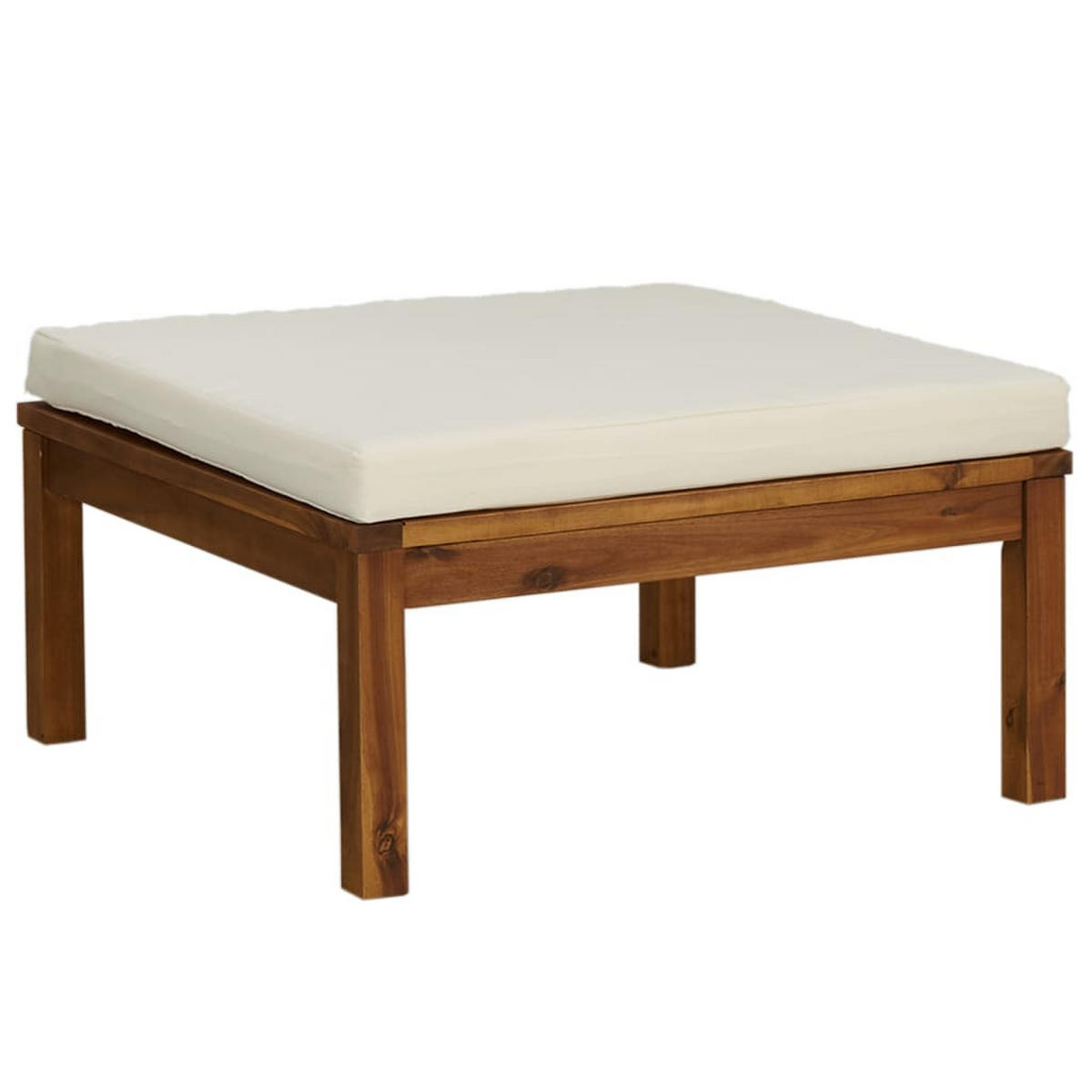 GARTEN-LOUNGE-SET 11Er Set Mit Creme Kissen Massivholz Akazie - Creme, Holz - vidaXL