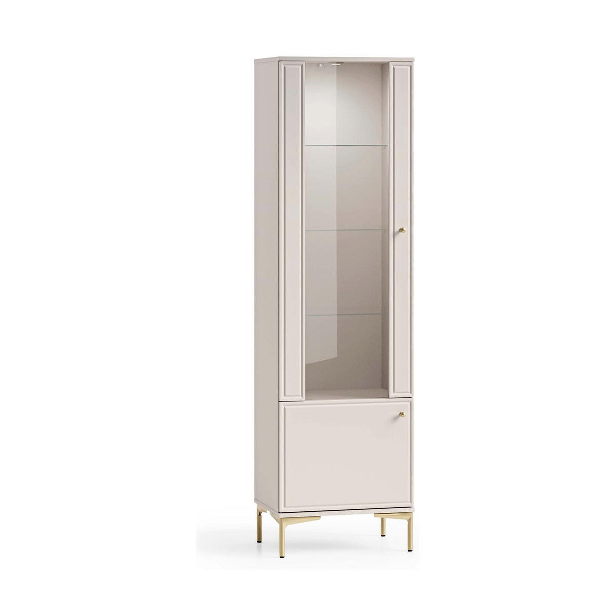 VITRINE – 54 cm – Sandro – Sandfarben - Sandfarben, Holzwerkstoff (54/190/40cm) - hi-markt
