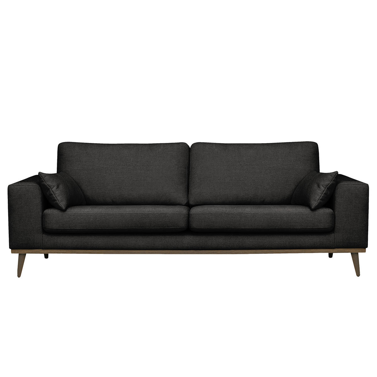 2-SITZER SOFA - Eichefarben/Schwarz, Eichenholz/Textil (197/81/88cm) - home24