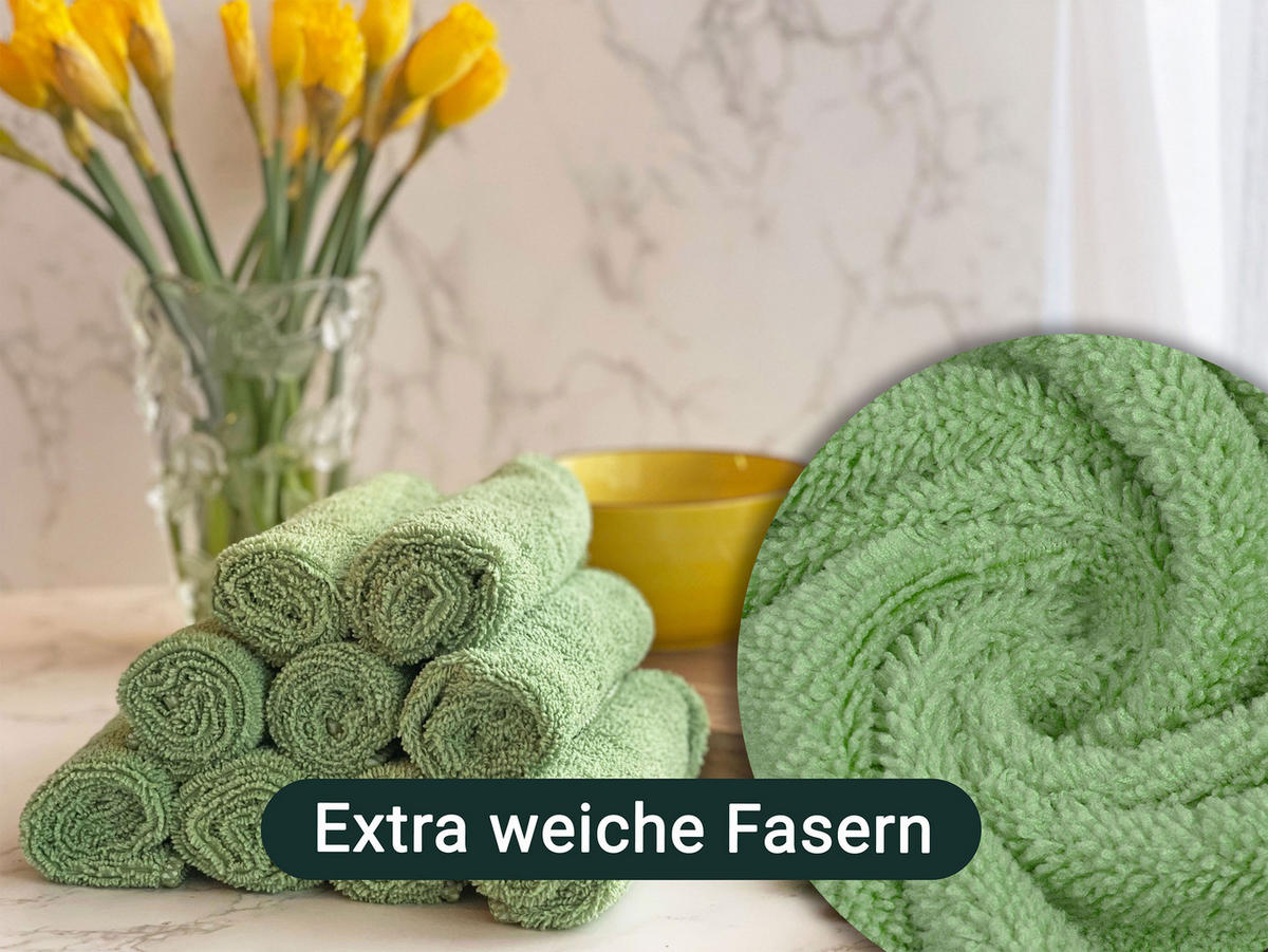 REINIGUNGSTÜCHER, 10er-Set, 30x30 cm, 80% Polyester, 20% Polyamid, Grün - Grün, Textil (30/30cm) - Zollner