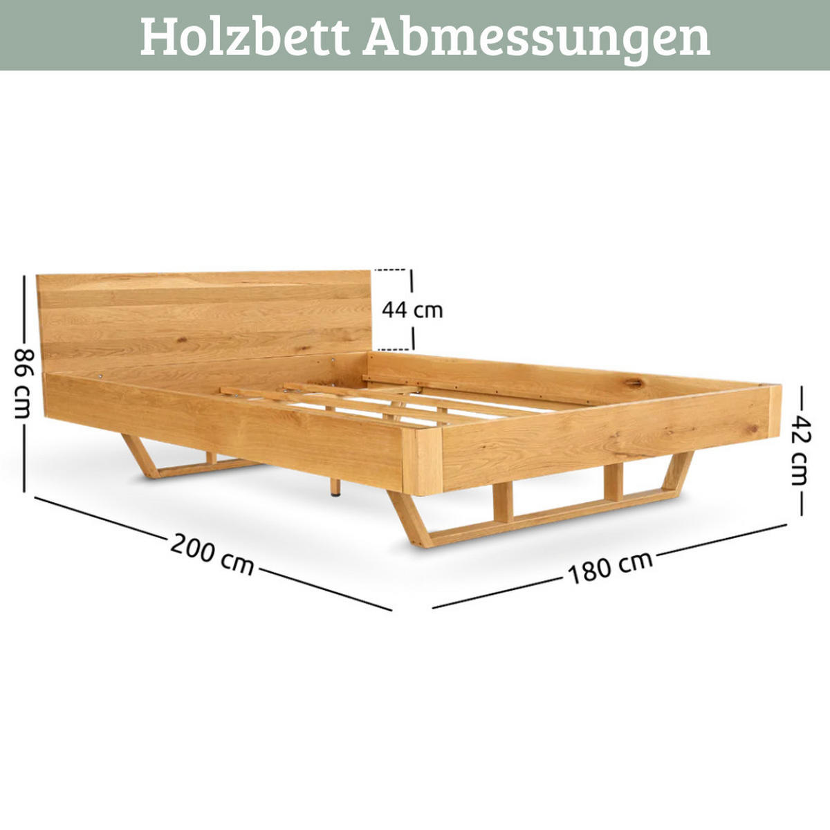 MASSIVHOLZBETT 180x200 cm KEILO Eichenholz Bettrahmen Eichenkufen - Braun, Holz (180/200cm) - DELUKE
