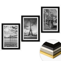 WANDBILDER 3er-Set - 20x30 cm Schwarzer Rahmen - Stadtansichten, Brücken, Eiffelturm - Schwarz, Kunststoff (20/30cm) - ArtPrintCave