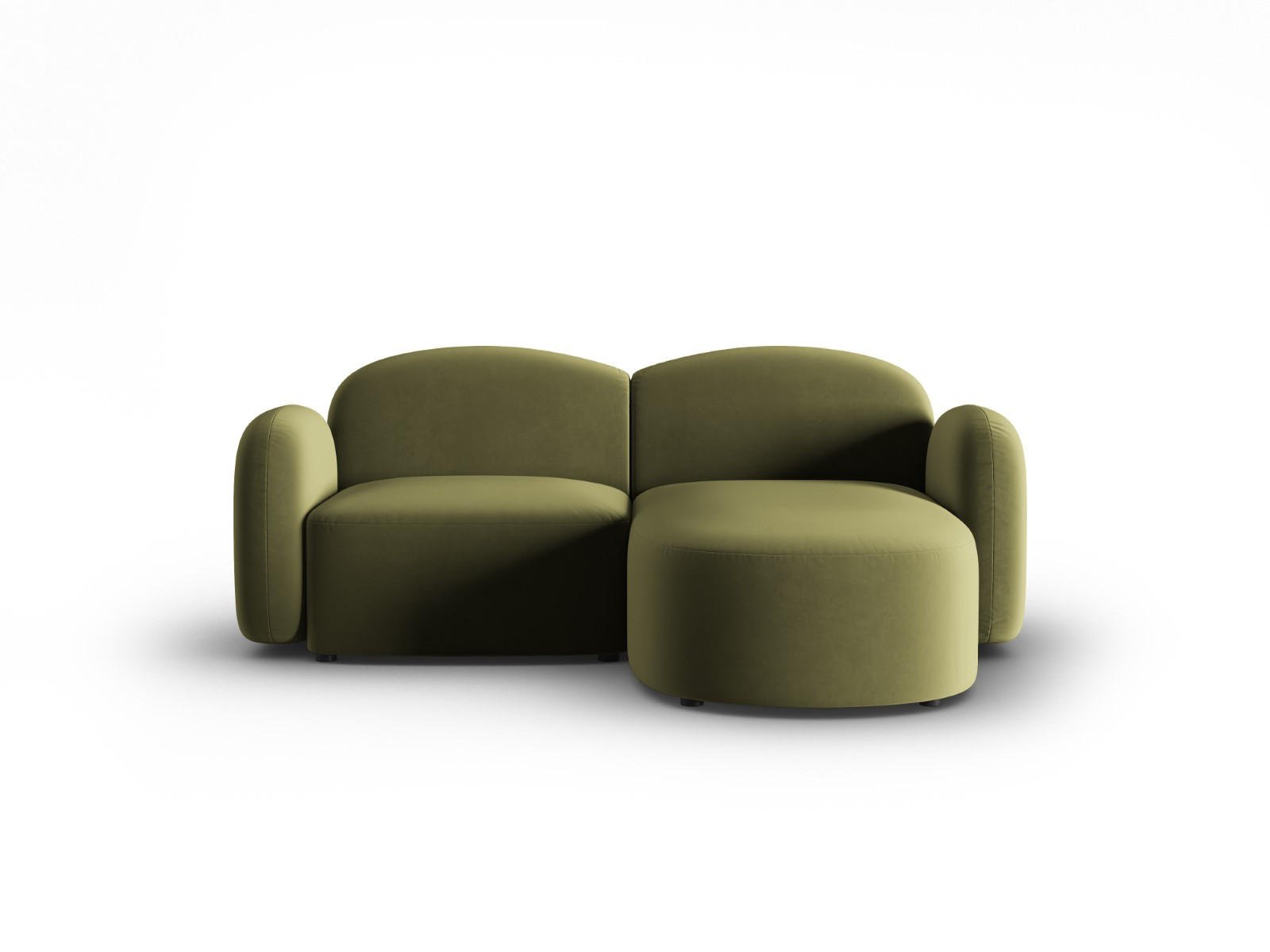 ECKSOFA rechts Blair aus Samt hellgrün 3 Sitzplätze - Hellgrün, Textil (155/194cm) - Micadoni