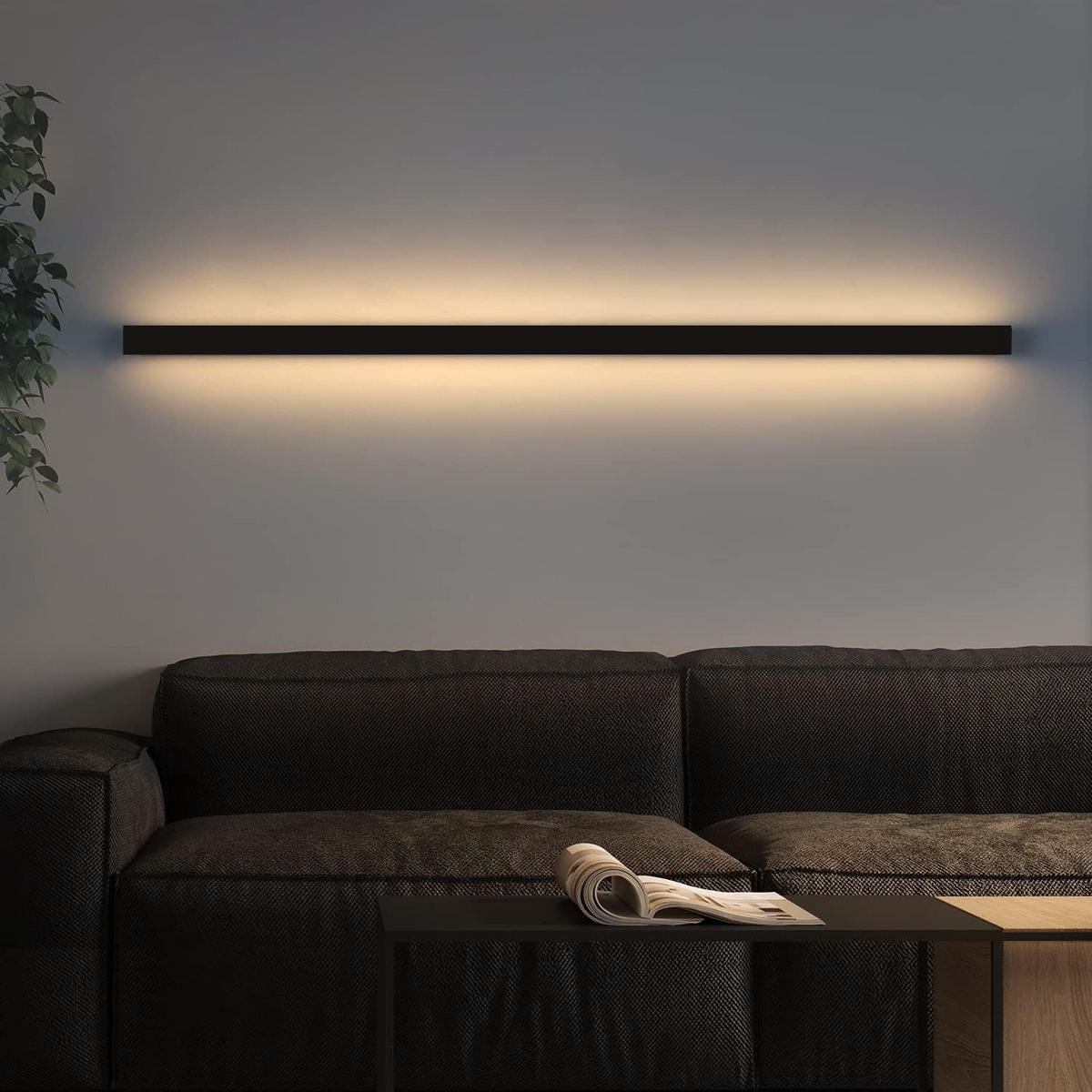 LED-WANDLEUCHTE Twinkle 2.5/3.8/100 cm - Schwarz, Metall (3.8/100/2.5cm) - ZMH