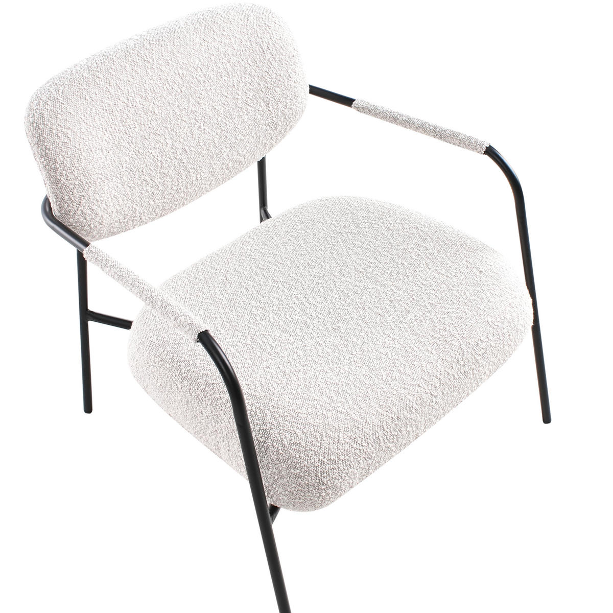 SESSEL Hellbeige Ausvika - Beige/Schwarz, Textil (70/7/71cm) - Beliani