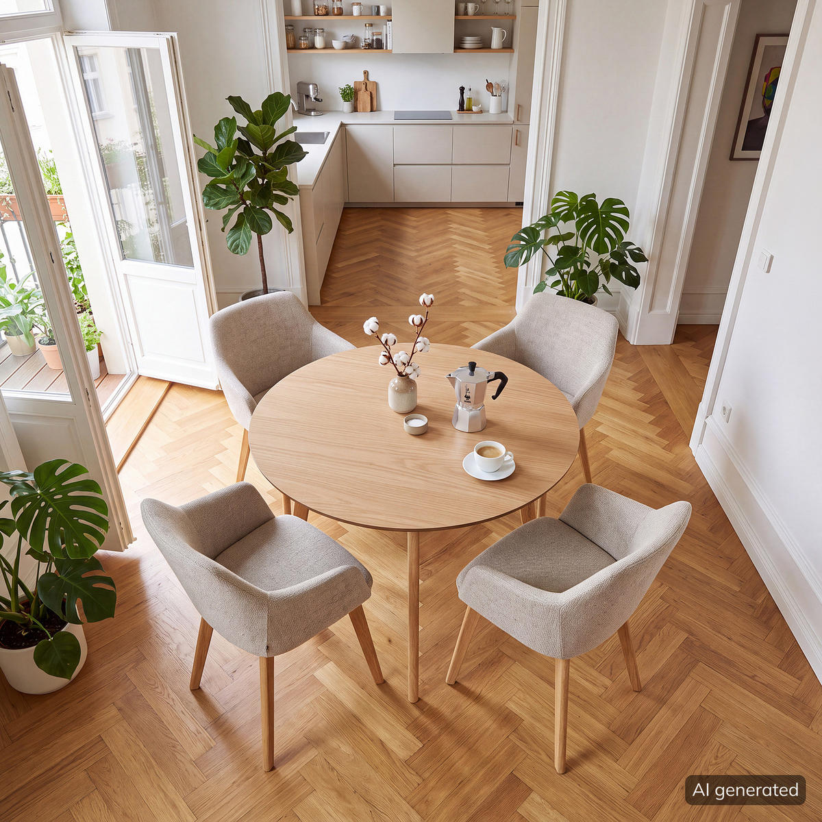 ESSTISCH - rund - Eichefarben, Holz/Holzwerkstoff (105/105/76cm) - home24