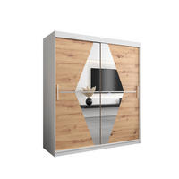 SCHWEBETÜRENSCHRANK 200/180/62 2-türig - Silberfarben/Eiche Artisan, Holz/Kunststoff (180/200/62cm) - Abiks Möbel