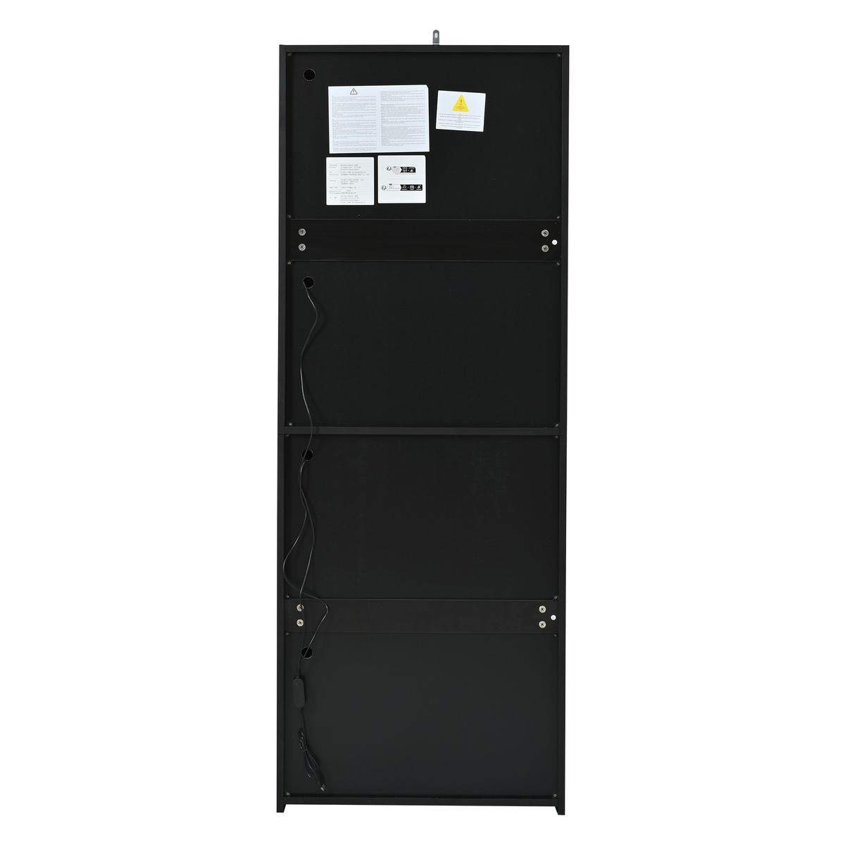 VITRINE DE-37762 mit LED-Beleuchtung und Glasböden Schwarz - Schwarz, Holzwerkstoff (61/162/42cm) - ComfortXL