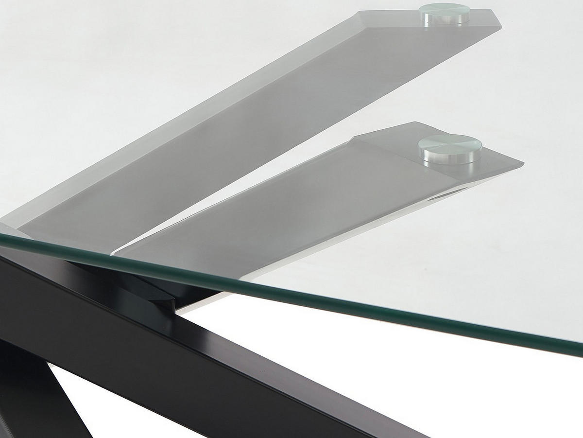 ESSTISCH - 8 Personen - Glas - Transparent, Schwarz - METRILIA - Transparent/Schwarz, Glas (100/200/75cm) - Vente-Unique