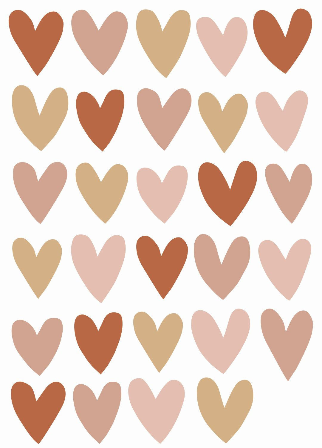 WANDTATTOO Herzchen 47.5 x 66 cm - Pink, Papier (47.5/66/66cm) - ESTAhome