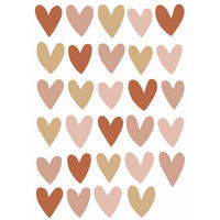WANDTATTOO Herzchen 47.5 x 66 cm - Pink, Papier (47.5/66/66cm) - ESTAhome