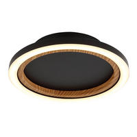 LED DECKENLEUCHTE Holzoptik Schwarz - Schwarz, Metall (20.5/20.5/20.5cm) - Globo Lighting
