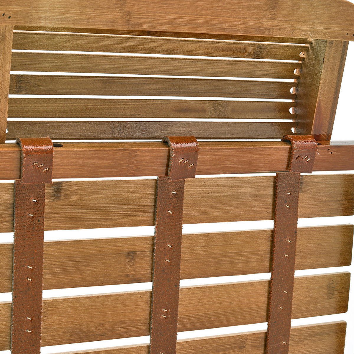 GARTENSCHAUKELSTUHL Relaxsesselaus aus Bambus Stahl in Braun für Garten Balkon klappbar verstellbar 47 x 95 x 72-108 cm Belastbarkeit 150 kg - Braun, Metall (47/108/95cm) - Livingandhome