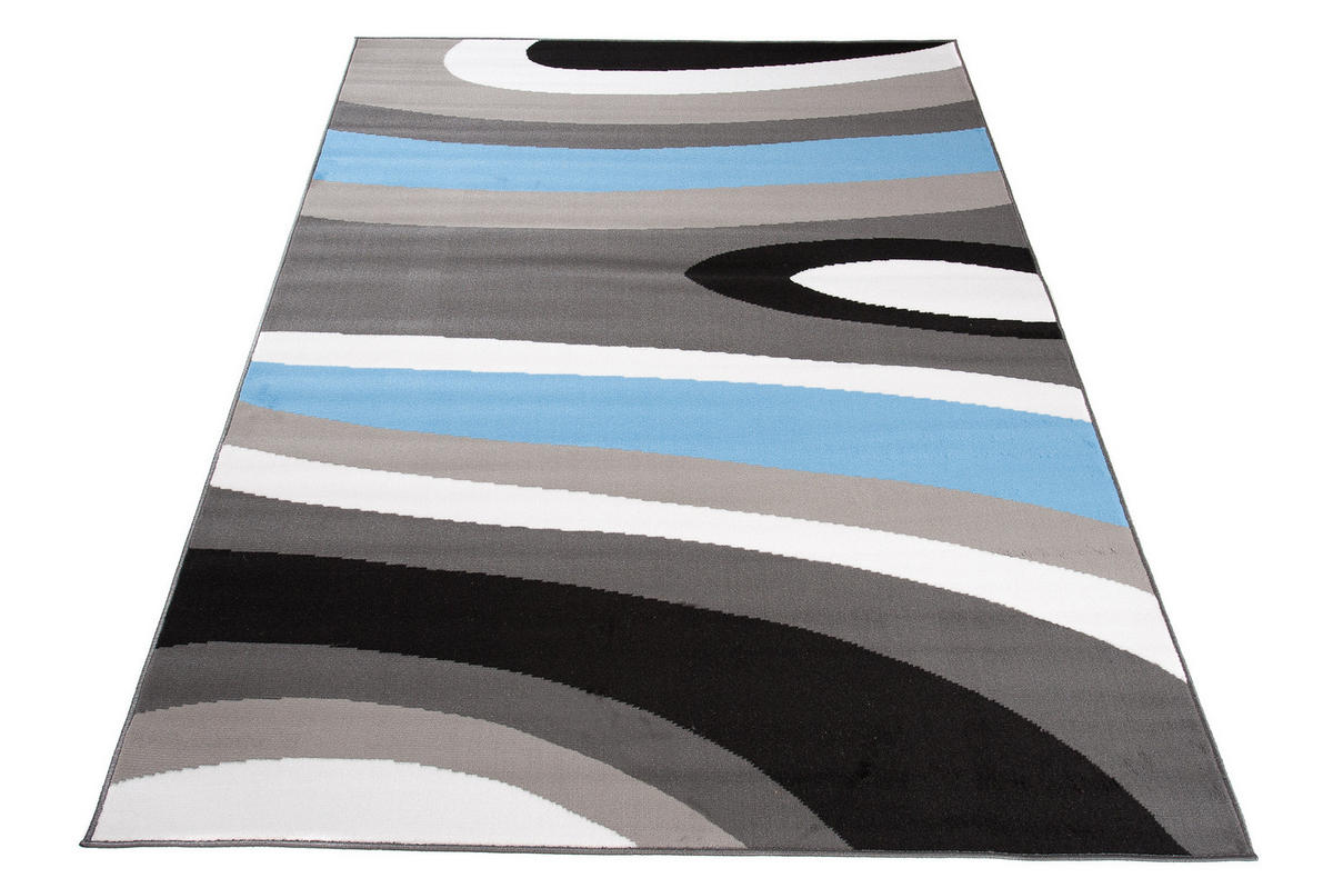 TEPPICH MAYA Blau Streifen Gestreift 200/300 cm - Blau, Textil (200/300cm) - Tapiso