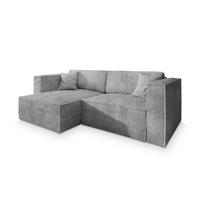 ROHOVÁ SEDAČKA NERIO světle šedá - šedá/světle šedá, dřevo/textil (245/148cm) - MASSENO