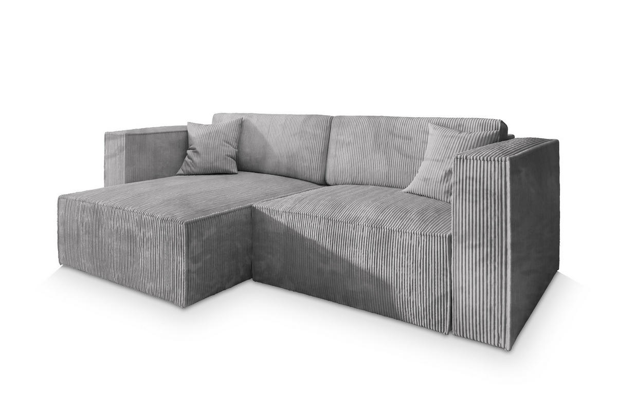 ROHOVÁ SEDAČKA NERIO světle šedá - šedá/světle šedá, dřevo/textil (245/148cm) - MASSENO