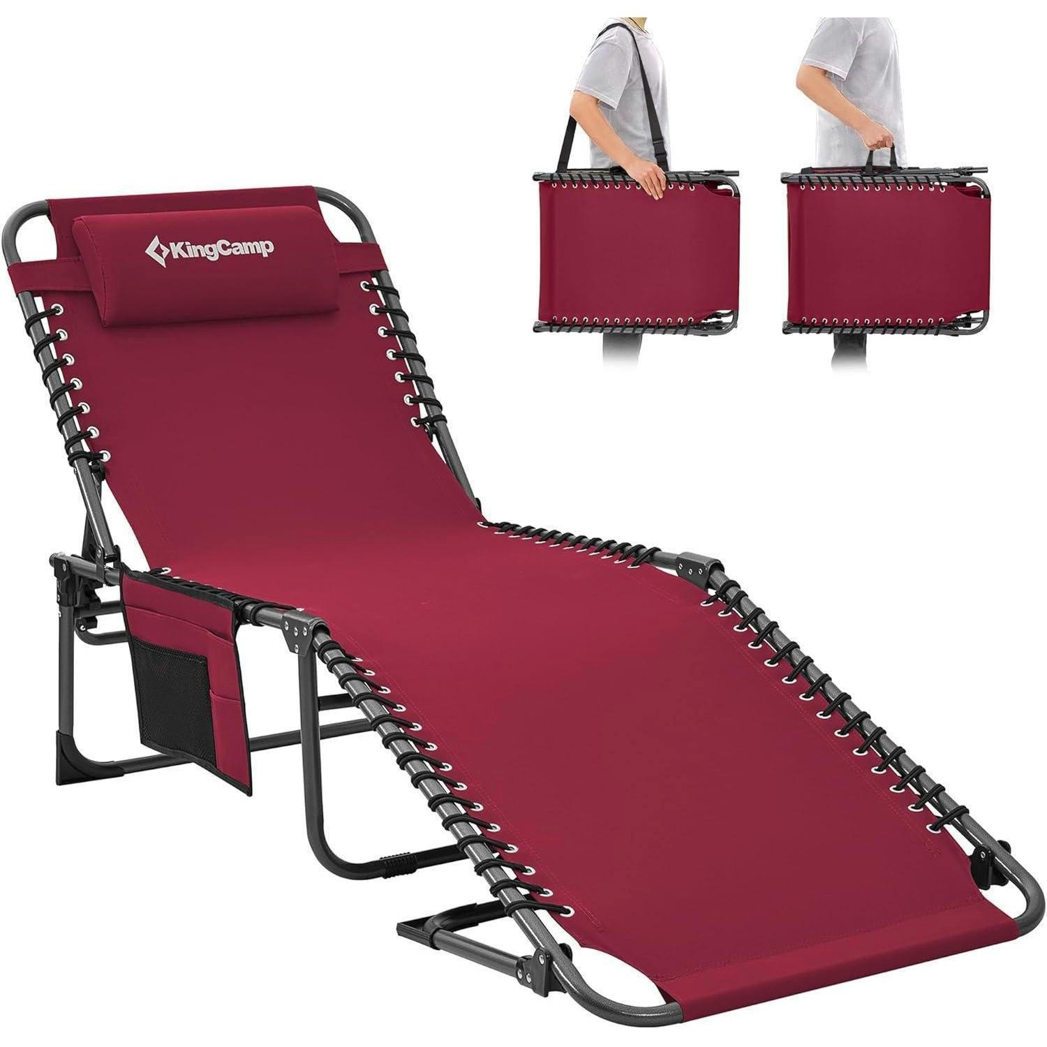 SONNENLIEGE klappbar 5-fach verstellbar Weinrot - Bordeaux, Textil (59/34/190cm)