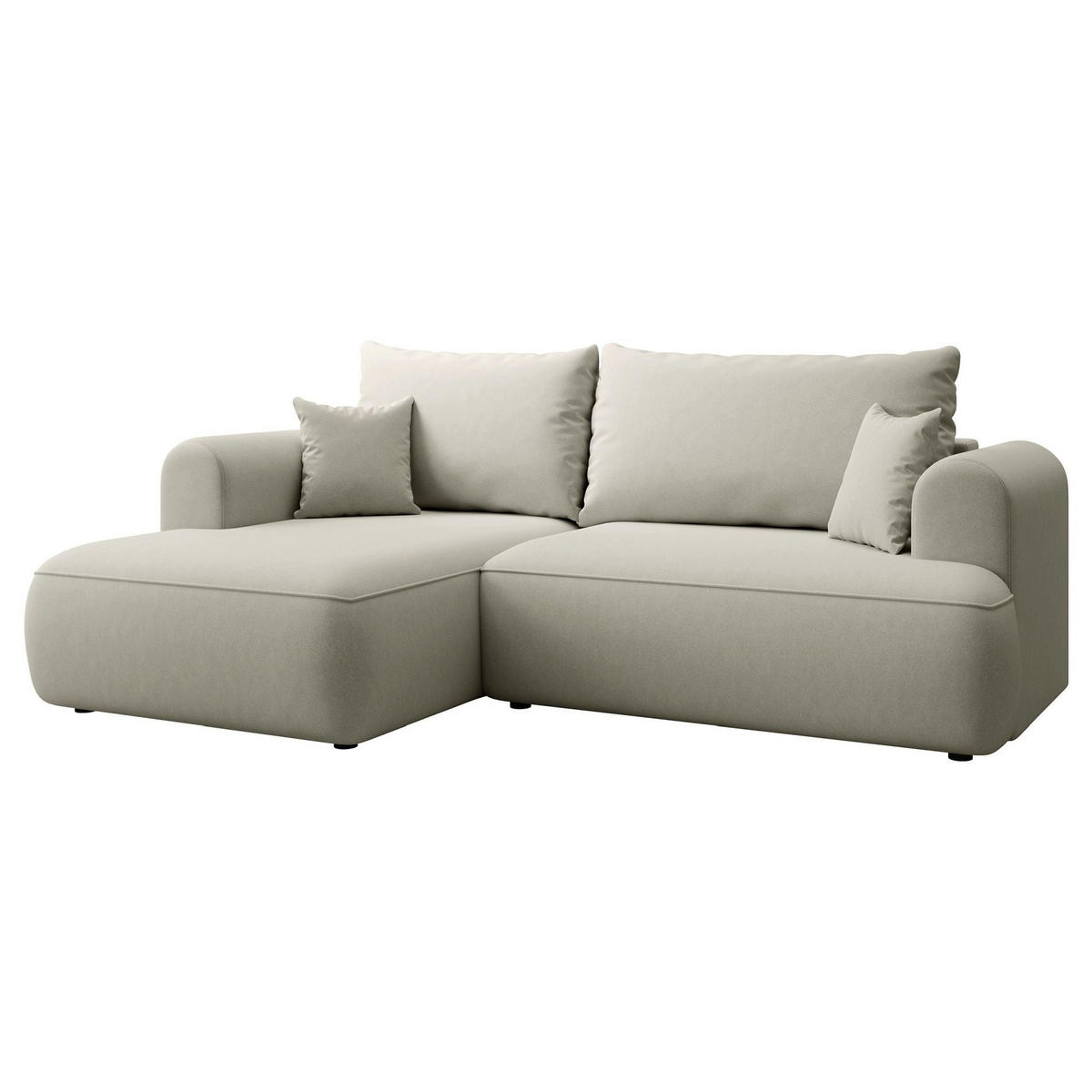 ROHOVÁ rozkládací pohovka Ovo Mini světle béžová, sametový potah Easy-Clean - černá/ecru, textil/plast (238/156cm) - Selsey