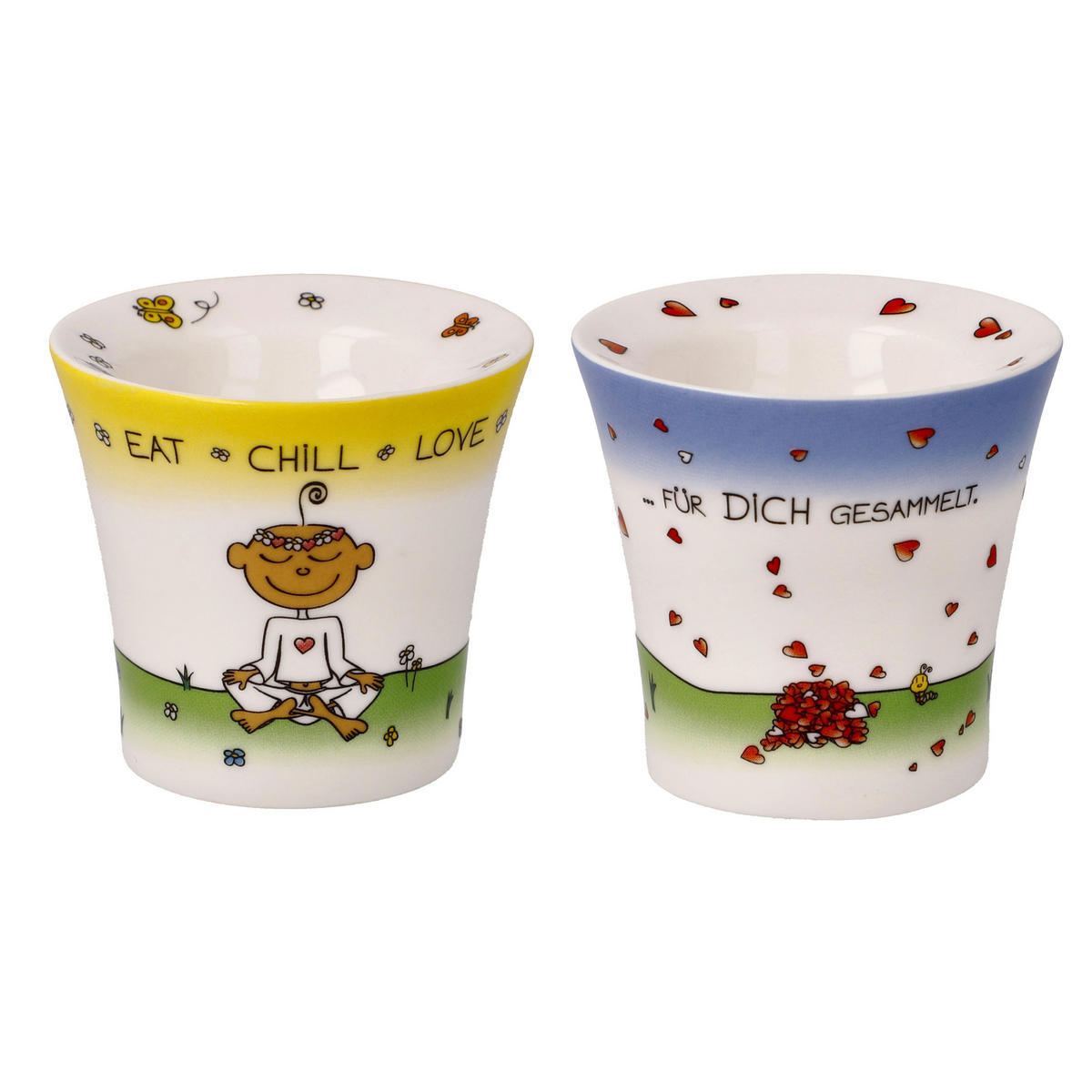 EIERBECHER 2er Set - Der kleine Yogi, New Bone China, Bunt - Multicolor, Keramik (6.5/6/6.5cm) - Goebel
