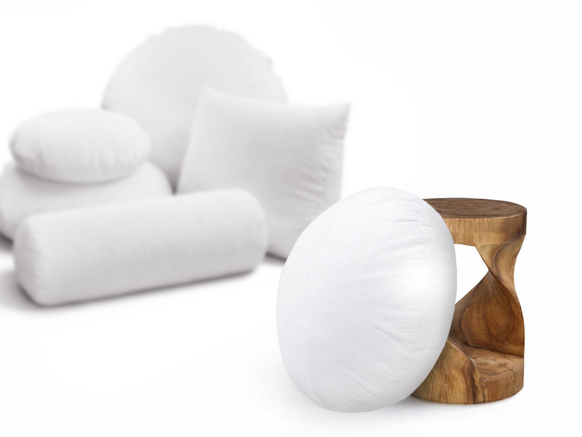 BODEN-/RUNDKISSEN Rund PublikUp gefüllt mit Schaumstoffflocken 80 cm Ø - Weiß, Naturmaterialien/Textil (80cm) - beties Heimtextil