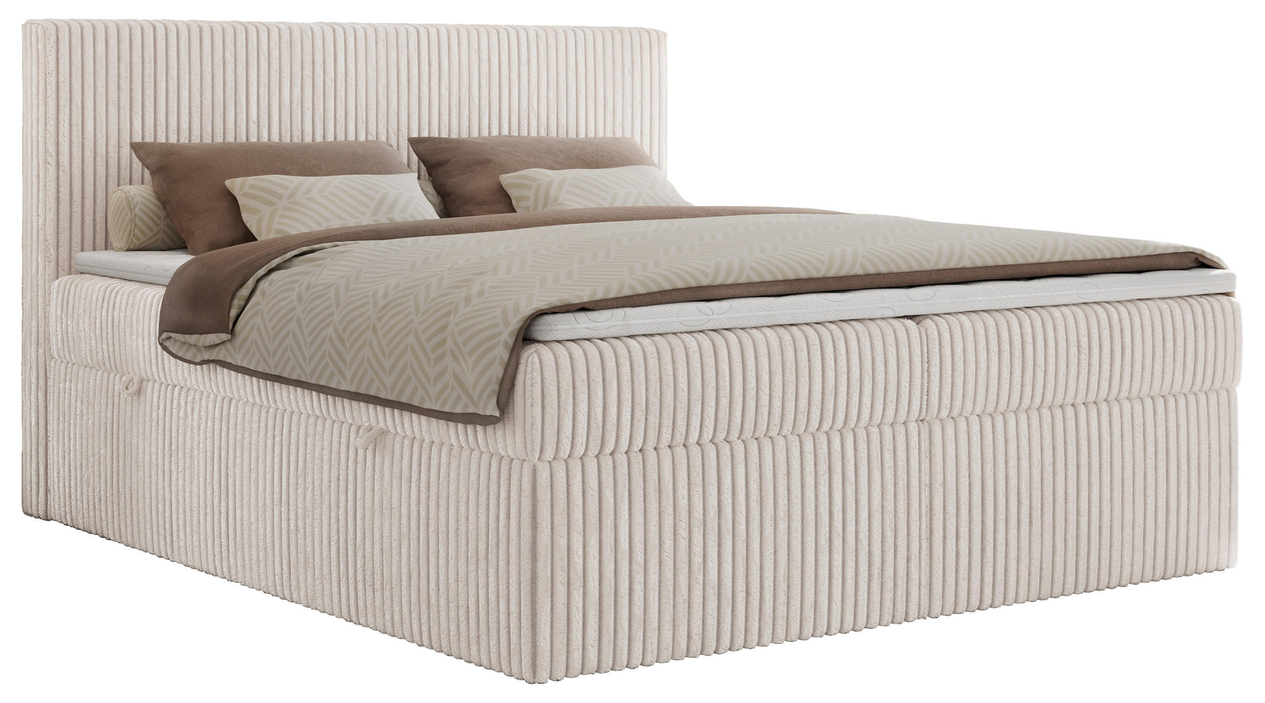 BOXBETT TILIANO 200/200 - Beige Cord - H3 - Beige, Textil (200/200cm) - MKS
