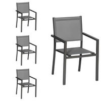 GARTENSTÜHLE Anthrazitgrau und Grau 4er-Set - Grau, Kunststoff (57/89.5/56.5cm) - Happy Garden