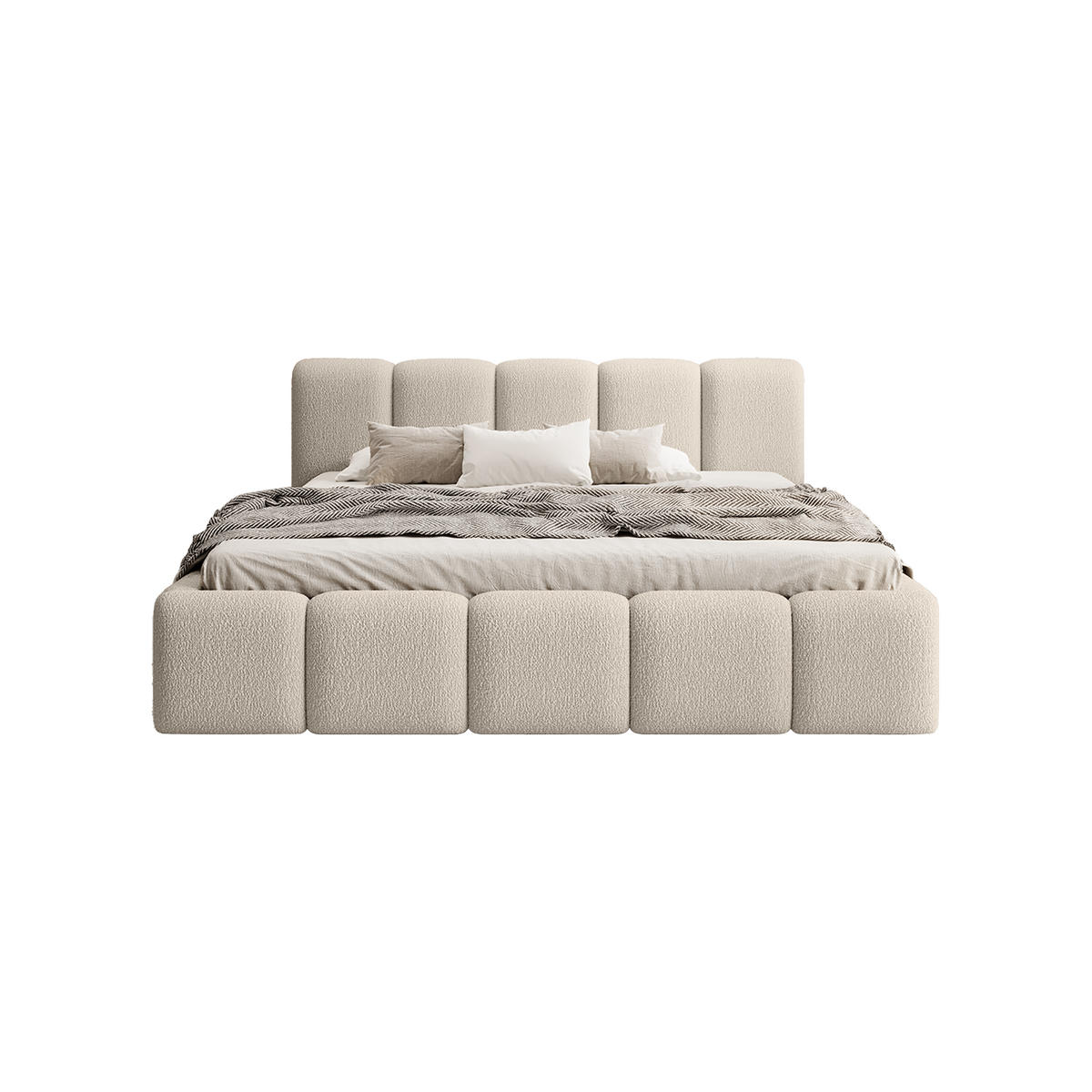 POLSTERBETT MOTSERRAT 120x200 cm, Beige - Beige, Textil (200/120cm) - Fedve