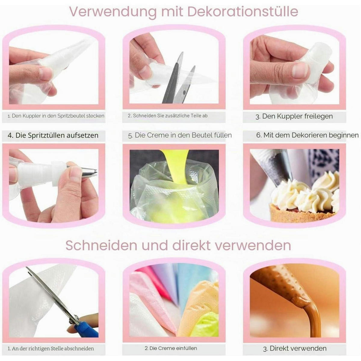 SPRITZBEUTEL 100 Stück Set 59 x 28 cm - Transparent, Kunststoff (28/50/50cm)