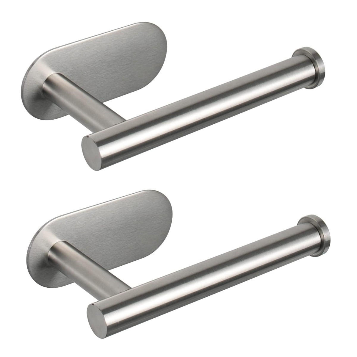 TOILETTENPAPIERHALTER , Edelstahl，Silber,Zweierpack - Silberfarben, Metall (8.2/4.5/15.8cm) - Authentics