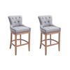 BARHOCKER 2er Set Stoff hellgrau - Hellgrau/Naturfarben, Holz/Textil (55/109/57cm) - CLP