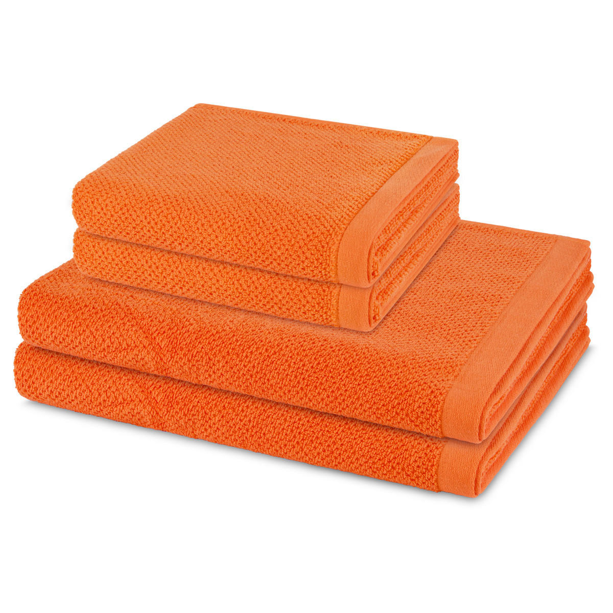 FROTTIERSET Bliss 4-teilig - Orange, Textil (50/100cm) - MÖVE