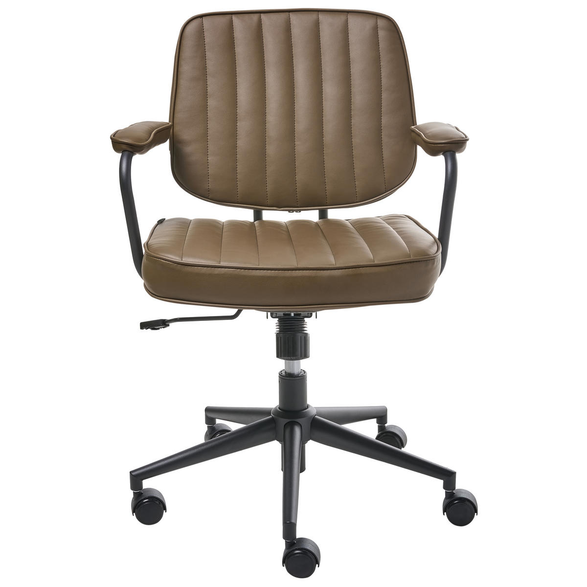 SCHREIBTISCHSTUHL Braun Berne - Silberfarben/Schwarz, Kunststoff (60/80/60cm) - Beliani