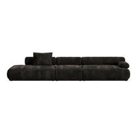 SOFA 4,5-SITZER Rembrandt Rechts Dunkelbraun - Braun, Kunststoff (402/68/97cm) - Zuiver