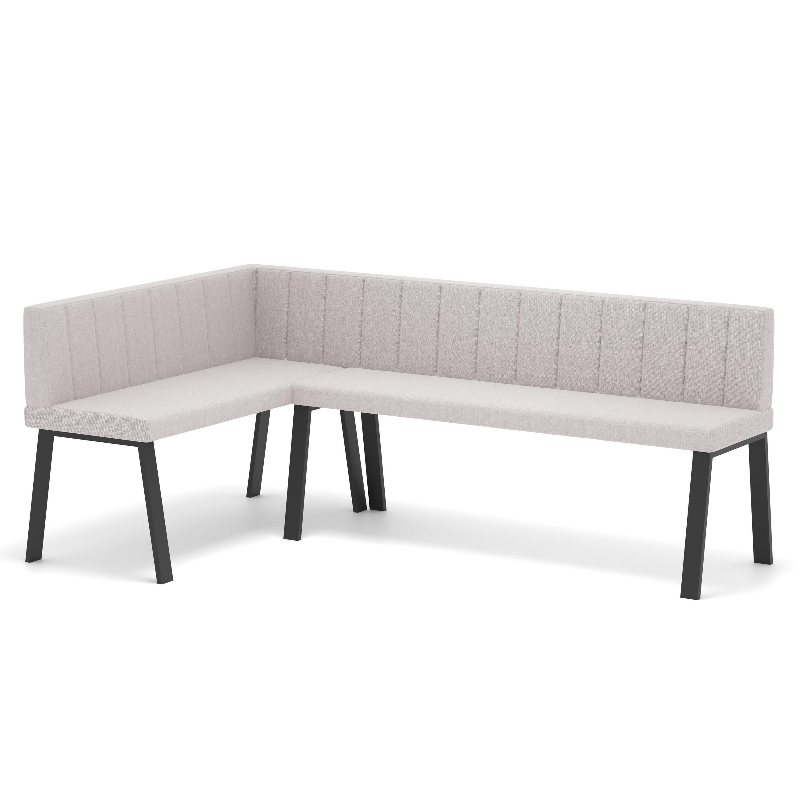 ECKBANK links MONO Y Webstoff gesteppt, 142/196 cm Beige - Beige, Textil/Metall (142/196cm) - Idohome