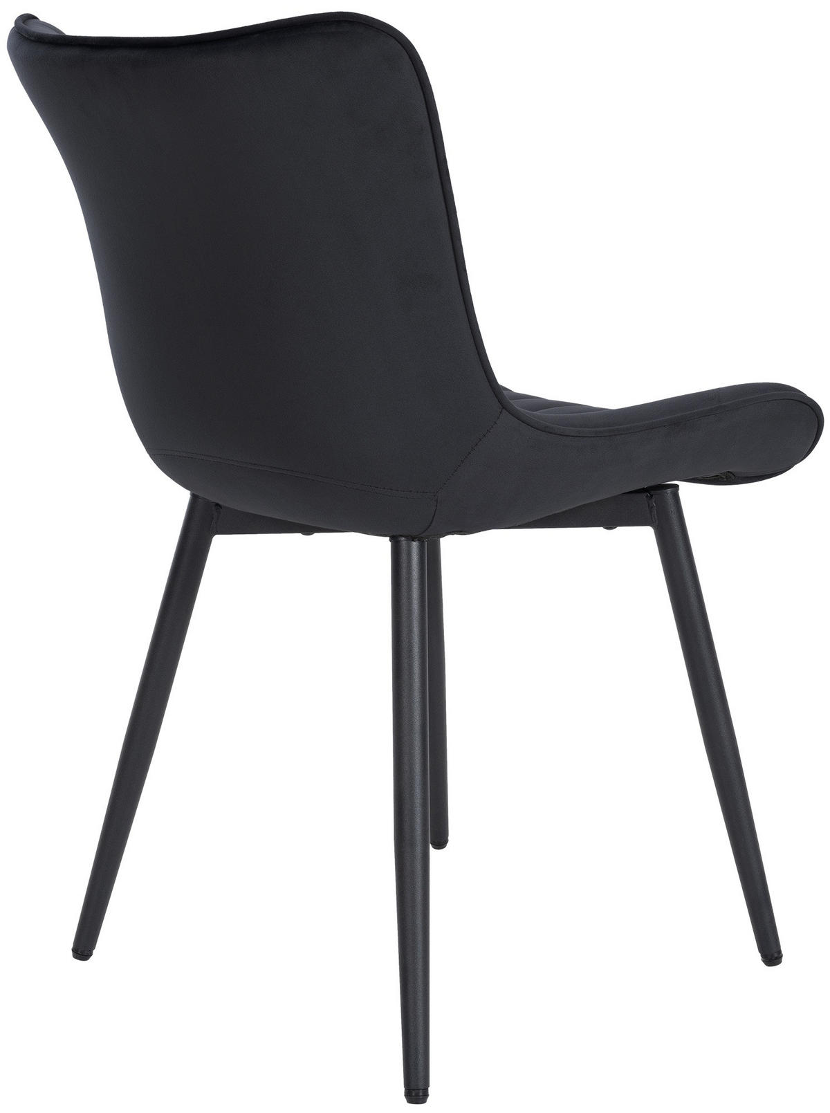 STUHL Samt schwarz - Schwarz, Textil/Metall (50/81/61cm) - CLP