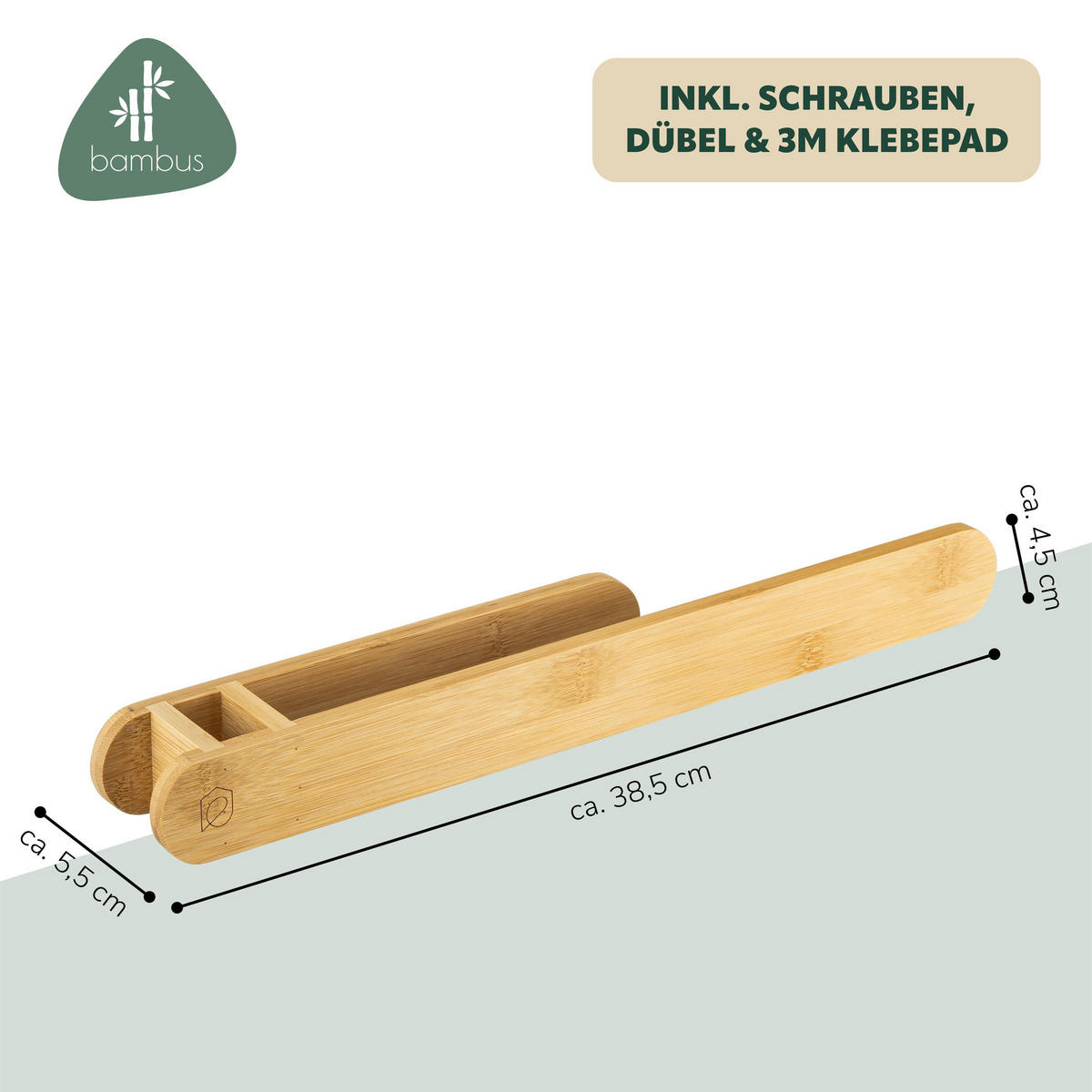 HANDTUCHHALTER, Bambus - Braun, Holz (38.5/4.5/5.5cm) - eluno
